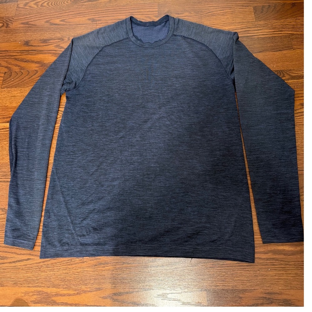 Lululemon Mens Metal Vent Tech 2.0 Long Sleeve Shirt Blue Heathered Size L